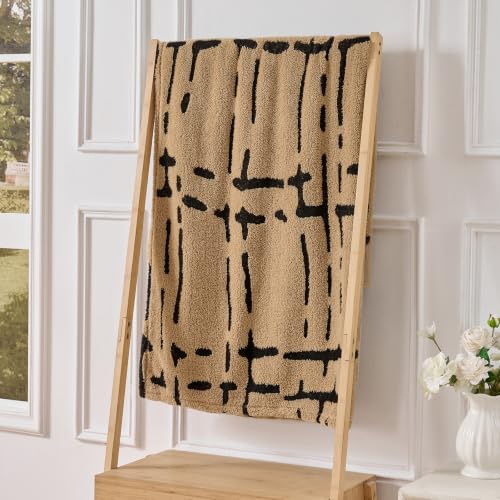 Minimalist Fleece Throw Blanket-Cozy Soft Lightweight Fuzzy Throw Blanket for Sofa, Couch, Bed & Chair,Camel, 50" x 60" - color: Camel