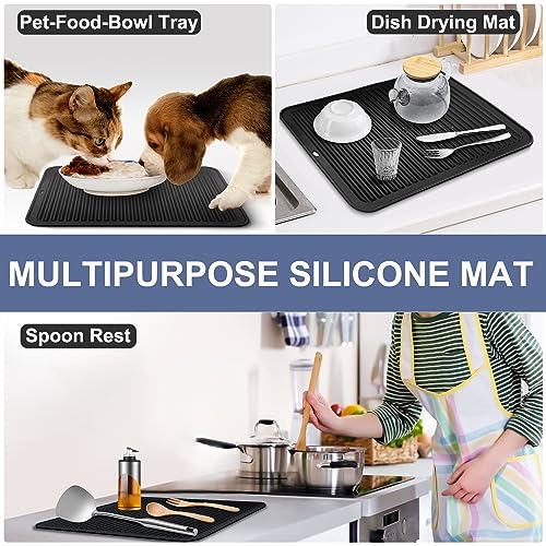 Walfos Large Silicone Trivet 16x12 Inch, Trivets for Hot Pots and Pans, Heat Resistant Pot Holders Hot Pads for Kitchen Quartz Countertops, Hot Dishes - style: 16x12in, 1 Black XXL Trivet