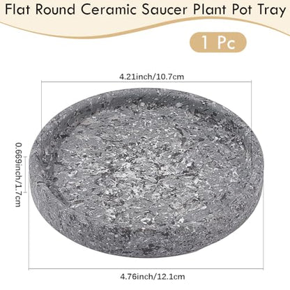 Beebeecraft Round Jewelry Organizer Plate 4.76in Ceramic Jewelry Tray for Necklace Bracelet Ring Earring Display Stand Holder (Gray) - color: Gray