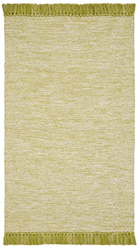 SAFAVIEH Montauk Collection Accent Rug - 3' x 5', Olive & Green, Handmade Tassel Cotton, Ideal for High Traffic Areas in Entryway, Living Room, Bedroom (MTK610G) - color: Olive/Green, size: 3' x 5' (Rectangular)