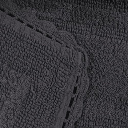 Home Weavers Casual Elegance Reversible Bathmat 100% Cotton Bathroom Rugs Set, Washable Rug, Extra Soft and Absorbent Bath Rug, Kitchen Mat, Bath Mat Set, Non Slip Mat, 2 Piece Set(S+M), Gray - color: Grey, size: 1'9" x 2'10" (Rectangular)
