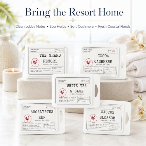 Resort Spa Soy Wax Melts, 5 Pack, 16 oz | 5 hotel & spa inspired scents • 16 oz total • 30 cubes • USA-grown soy wax