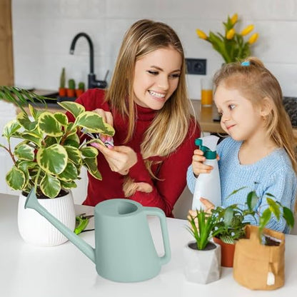 ZXJ Plant Watering Cans for Indoor and Outdoor Home Garden Plants - with Long Spout - Light Green - 1/2 Gallon - color: Light Green