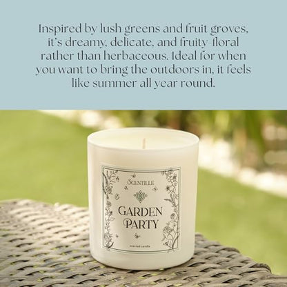 Garden Party Scented Candle | Fruity Floral, Mango, Mimosa, Jasmine | Vegan Soy Coconut Wax | 9 oz | Luxury Candle, Home Decor, Bridal Shower, Gift for Women | Made in USA | 50 Hour Burn