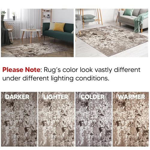 Keen Home Design Throw Rugs - 24"x36" Non-Shedding, Thick Pile Abstract Rugs for Kitchen, Living Room, Bedroom, Dining Room, Entryway - Size: 2' x 3', Skies Beige - color: Skies Beige, size: 2' x 3' (Rectangular)