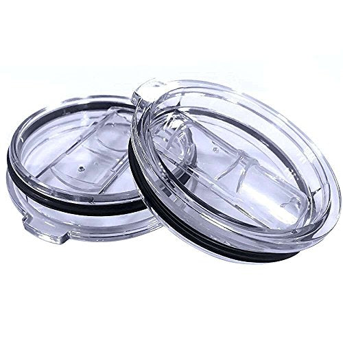 2 Replacement Lids for Stainless Steel Tumbler Travel Cup - Fits OF Inner diameter 3.7 to 3.74 INCH Yeti Rambler and others (Transparent) (30 OZ) - color: 30OZ Slide (2 Transparent)