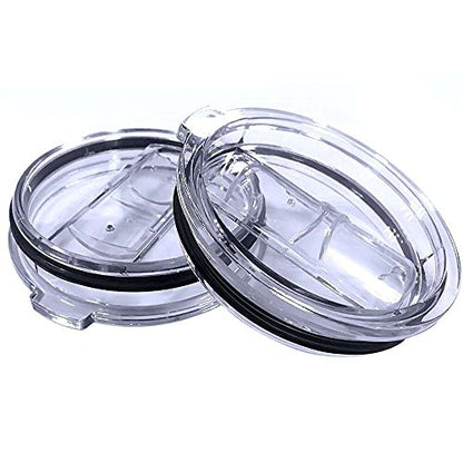 2 Replacement Lids for Stainless Steel Tumbler Travel Cup - Fits OF Inner diameter 3.7 to 3.74 INCH Yeti Rambler and others (Transparent) (30 OZ) - color: 30OZ Slide (2 Transparent)