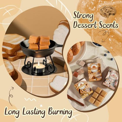 Bakery Scented Wax Melts, Sweet, Strong Scented Soy Wax Cubes/Tarts Variety Set - Apple Pie, Pumpkin Pie, Caramel Cinnamon, Chocolate Cookie, Donut, Vanilla Almond Biscuit, Roasted Coconut, Toffee - color: Brown