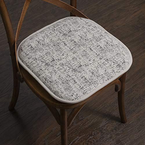 Sweet Home Collection Chair Cushion Memory Foam Pads Honeycomb Pattern Slip Non Skid Rubber Back Rounded Square 16" x 16" Seat Cover, 4 Pack, Broadway Black/White - color: Broadway Black/White, size: 4 Pack