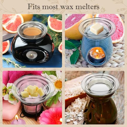 2Pcs Replacement Wax Heating Tray, 4.5in Glass Aromatherapy Tray Candle Melt Bowl, Wax Warmer Dish Oil Warming Plate, Candle Melting Burner Accessories Oil Warmers for Scents Heating