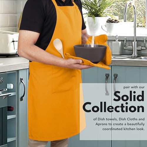 Native Fab 4 Piece Set - 2 Oven Mitts & 2 Potholders, Heat Resistant, 100% Cotton, Quilted Design, Non-Slip Grip, Machine Washable, Ideal for Baking, Cooking, BBQ, Kitchen Protection - Mustard Yellow - color: Mustard Yellow