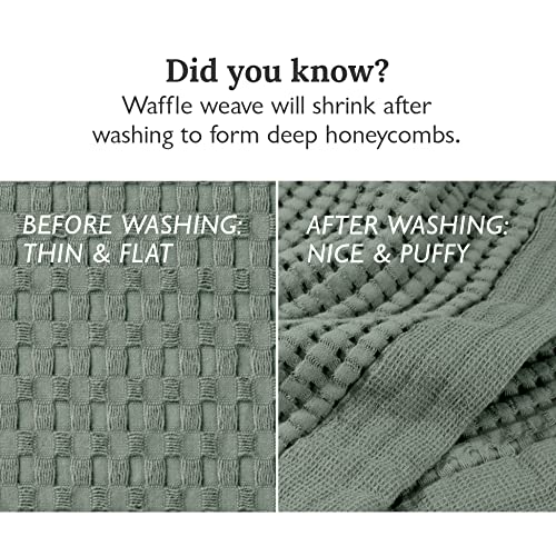 GILDEN TREE Waffle Towel Set Quick Dry Thin | 2 Bath Towels | 2 Hand Towels | 2 Washcloths, Modern Style (Sage Grey) - color: Sage Grey, size: Bath Towel Set