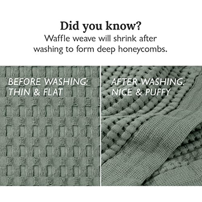 GILDEN TREE Waffle Towel Set Quick Dry Thin | 2 Bath Towels | 2 Hand Towels | 2 Washcloths, Modern Style (Sage Grey) - color: Sage Grey, size: Bath Towel Set