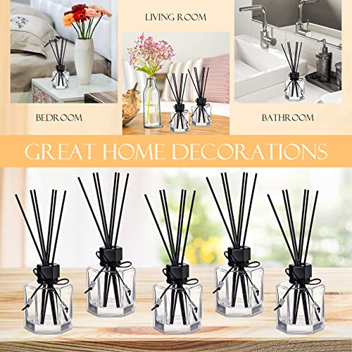 Huquary 12 Set 120 ml 4 Ounce Reed Diffuser Bottle Empty Glass Jars | Empty Diffuser Bottle with Caps, Black Rattan Stick Set,Fragrance Accessories, DIY Replacement Rattan Aromatherapy