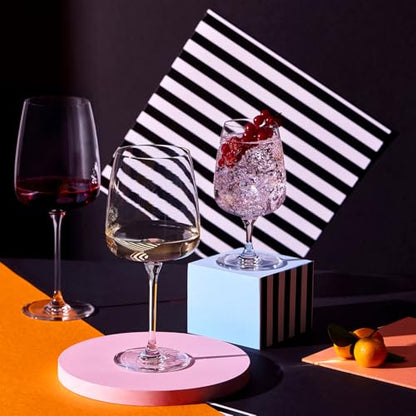 Krosno Red Wine Glasses Set of 4, 20.3 oz, Modern Collection | Large White Wine Glasses, Rosé, Cocktails, Aperol, Water, Lead-Free Crystal, Dishwasher Safe, Idea Reaglo - size: 25.4 fl oz (Set of 4)