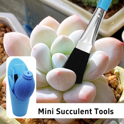 6Pcs Mini Succulent Tools Set, Garden Hand Tools Kit for Indoor Plant Care, Succulent Bonsai Miniature Garden Tool Set, Small Gardening Tools for Transplanting Digging Planting, Blue - style: Blue