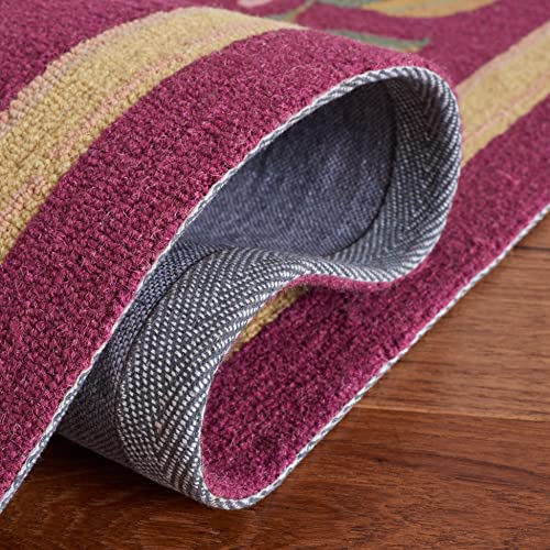 SAFAVIEH Chelsea Collection Accent Rug - 3'9" x 5'9", Burgundy, Hand-Hooked French Country Wool, Ideal for High Traffic Areas in Entryway, Living Room, Bedroom (HK210C) - color: Burgundy, size: 3'9" x 5'9" (Rectangular)