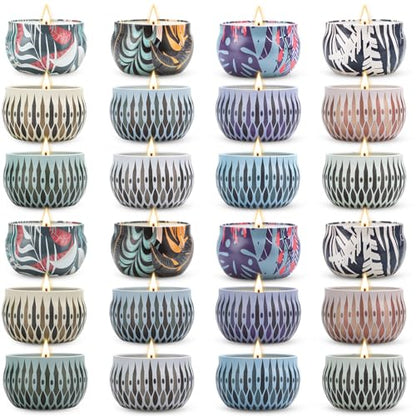 Scented Candles Gifts Set, 24 Pack Soy Wax Aromatherapy Candles - color: Scented Candles-24 Pack