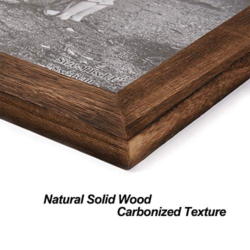 Yaetm-11x14 Picture Frame, Natural Solid Wood Photo Frame Display for Wall Mounting, High Definition Glass Carbonized Black(2 Pack) - color: Carbonized Black, size: 11*14"，2 pk
