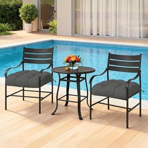 Outdoor Chair Cushions Set of 2, 19"x19" Tufted Outdoor Seat Cushions, Waterproof Patio Furniture Cushions, Grey - color: Grey
