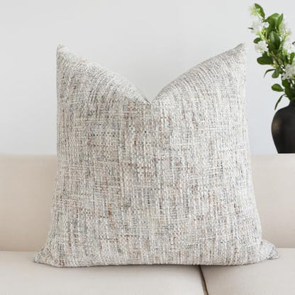 Textured Chenille Throw Pillow Cover 26x26 Inch Soft Neutral Woven Euro Shams Boho Farmhouse Square Accent Decorative Cushion Case for Modern Home Decor Bed Sofa Couch Living Room - size: 26" x 26" (Pack of 1)
