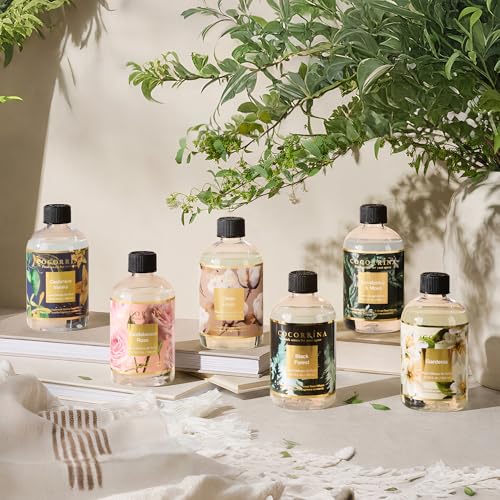 Reed Diffuser Refill Clean Linen 10.14oz (300ml) with 8 Sticks - Premium Long-Lasting Floral Essential Oil, Home Fragrance for Bedroom, Bathroom Home Decor - size: 10.14 Fl Oz (Pack of 1)