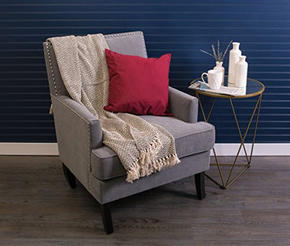 DII Chevron Throw Collection Handloomed Cotton, 50x60, Dark Brown - color: Dark Brown, size: 50x60"