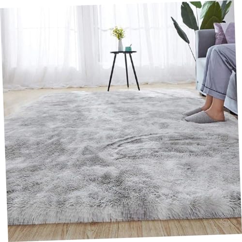 VALICLUD Fluffy Bedside Rug Soft Plush Area Carpet with Slip Backing Versatile for Living Room Bedroom and Hallway Decor Elegant Grey Design