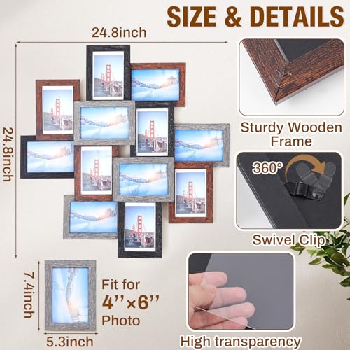 Marsui 12 Pack 4x6 Collage Picture Frames Set, Multi Family Photo Frames for Wall Decor for Farmhouse Living Room Gallery Office Hanging Display, Housewarming Birthday Wedding Valentine's Day Gifts