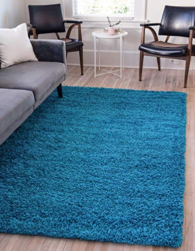 Unique Loom Solid Shag Collection Area Rug (2' x 3' 1" Rectangle, Turquoise) - color: Turquoise, size: 2' x 3'1" (Rectangular)