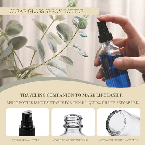 NOOEEISS Clear Glass Small Spray Bottles 2 oz 48 Packs,Fine Mist Sprayer Pretty Finish,Refillable Containers mini spray bottles for Cleaning Solutions and Skin Care (Clear 48Pack) - color: Clear, size: 48Pack
