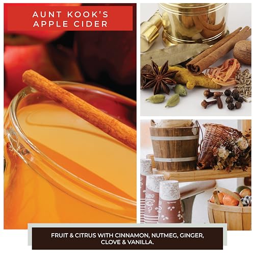 A Cheerful Giver - Aunt Kook's Apple Cider Baby Scented Glass Jar Candle (6oz) with Lid & True to Life Fragrance Made in USA - size: 6 oz