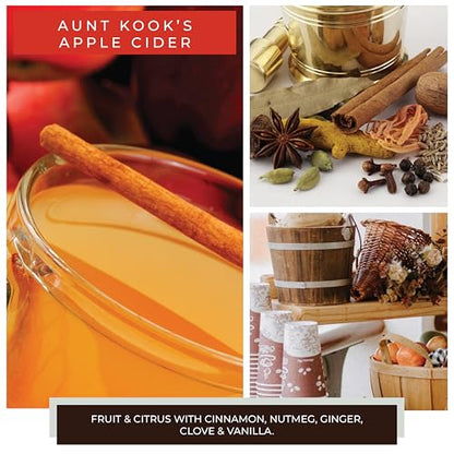 A Cheerful Giver - Aunt Kook's Apple Cider Baby Scented Glass Jar Candle (6oz) with Lid & True to Life Fragrance Made in USA - size: 6 oz