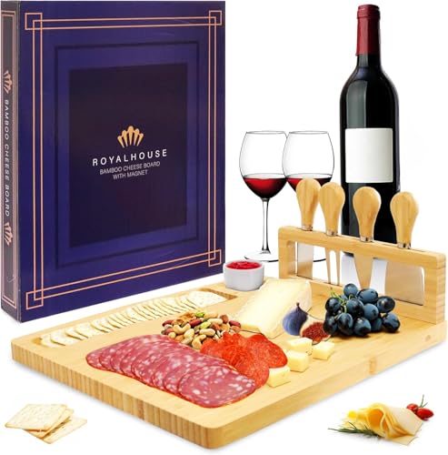 Personalized Cheese Board and Knife Set with Magnetic Holder | Serving Tray for Crackers, Meat, and Wine, Anniversary - style: Personalized Cheese Board Set with Magnet Hold