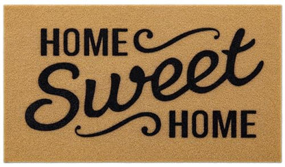 OLANLY Black and White Striped Rug 27.5"x43" and Home Sweet Home Door Mat 30"x17" Bundle, Washable Cotton Layered Front Porch Decor Set for Entryway, Kitchen, Patio Indoor Outdoor