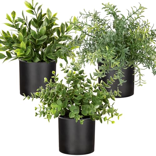 3 Pack Small Fake Plants for Shelf Decor Accents with Plastic Pot Artificial Potted Plants for Rustic Farmhouse Decor Faux Plants Indoor Fake Potted Plants Artificial for Home Office Bookshelf Decor - color: Plastic Pot #01
