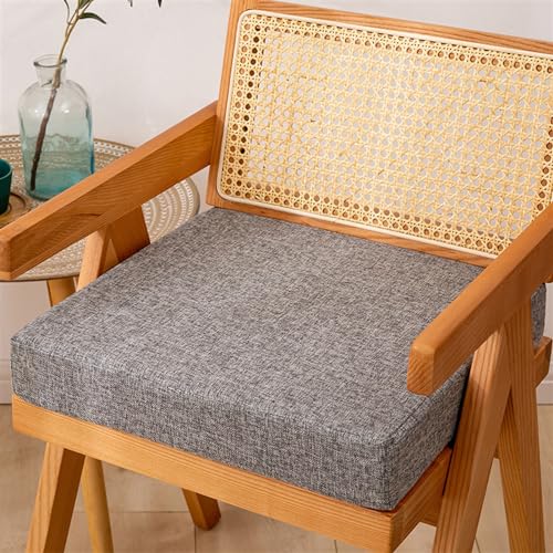 Reyox Recliner Cushion for Armchair 2" Thick Grey 1 16" x 16" | Removable Cotton Linen Cover, Non Slip Square Chair Cushion, Thicken Foam Chair Pads for Long Sitting - color: 2" Thick Grey 1, size: 16" x 16"