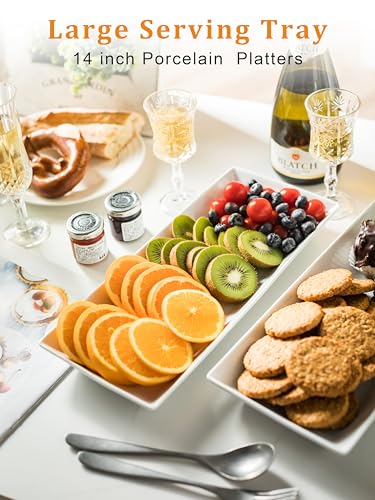 YHOSSEUN 3 Tier Serving Stand Tiered Tray Stand with 3 Porcelain Serving Platters Trays for Dessert Server Display Collapsible Sturdier Metal Rack 14 inch | Tiered Tray Stand with 3 Porcelain Serving Platters Trays for Dessert Server Display Collapsible S