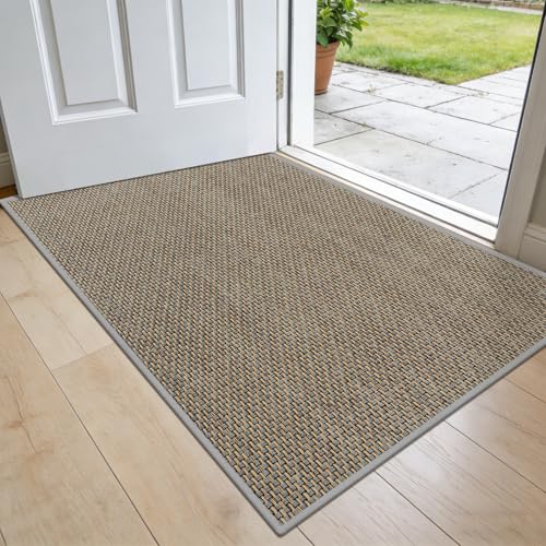 Door Mat Indoor Entrance 24"x36", Ultra Thin Indoor Door mat, Absorbent Washable Entryway Doormats, Low-Profile Dirt Trapper Doormat Entry Inside Door Mats Front Floor Mats, Grey - color: Grey, size: 60x90cm