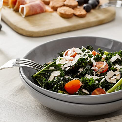 Y YHY Pasta Bowls 30oz, Large Grey Salad Serving Bowls - color: Gray, size: 30 oz