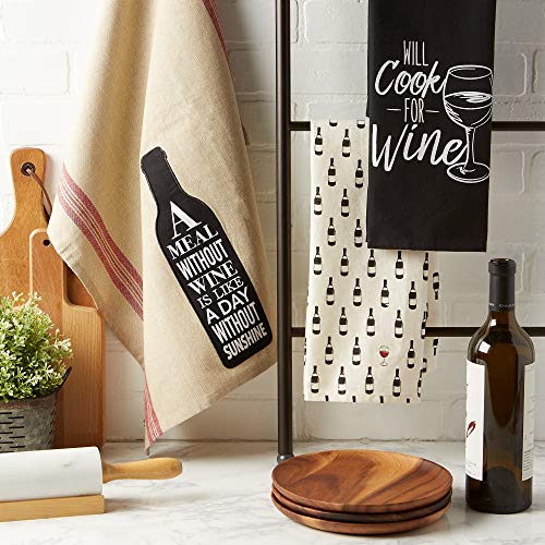 DII Wine & Sunshine Summer, Tabletop Collection, Dishtowel Set - color: Wine & Sunshine, size: 18x28"