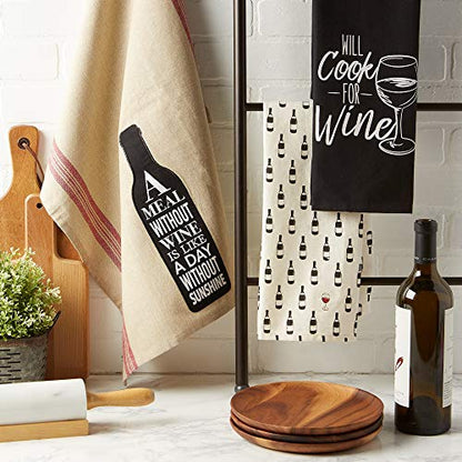 DII Wine & Sunshine Summer, Tabletop Collection, Dishtowel Set - color: Wine & Sunshine, size: 18x28"