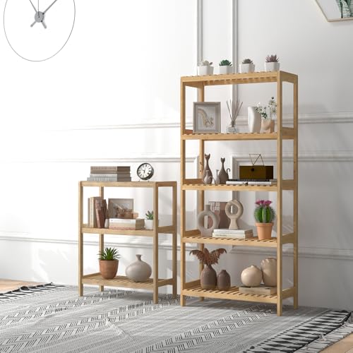 Bamboo Rack, Adjustable Bamboo Shelf, Bathroom Living Room, 5-Tier - size: 5-Tier