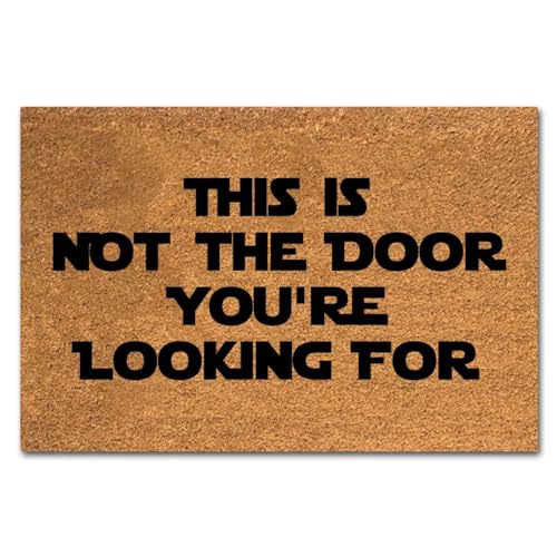 Funny Coir Doormat 'This is Not the Door You're Looking For' - Heavy-Duty PVC Back Outdoor Coir Doormat, 23.6 x 15.7 Inch Novelty Gift - color: This is Not the Door You're Looking for