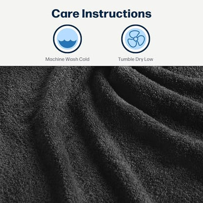 24-Piece Set of Towels, Lightweight 380 GSM Cotton Towels, Quick Drying, Absorbent Hand Towels, Fingertip Towels, Bath Towels, & Washcloths, Black - color: Black