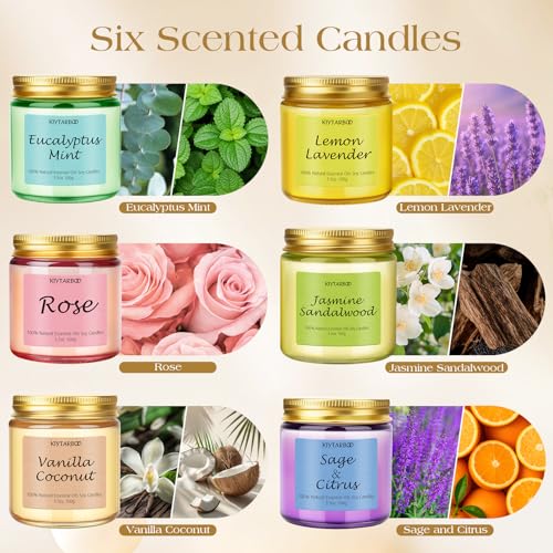 6 Pack Candle for Women- Scented Candles Set,Candles for Home Scented | Soy Wax Candles Bulk, Aromatherapy Candle Gifts Set for Women, Birthday, Valentine, Christmas, Anniversary Present