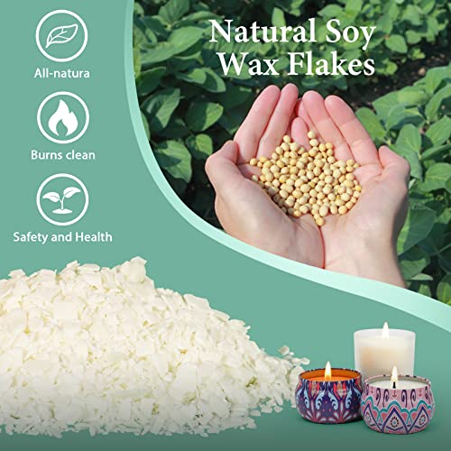SAEUYVB 10lbs Soy Wax for Candle Making, Candle Making Kit with Wax Melter | DIY Candle Making Supplies for Adults Beginnner,Including Soy Wax Flakes,Wax Melting Pot, Electric Hot Plate and More - color: black kit-10lb