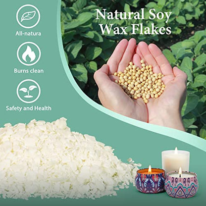SAEUYVB 2lbs Soy Wax for Candle Making,Candle Making Kit with Wax Melter | DIY Candle Making Supplies for Adults Beginnner,Including Soy Wax Flakes,Wax Melting Pot, Electric Hot Plate and More - color: black kit-5lb