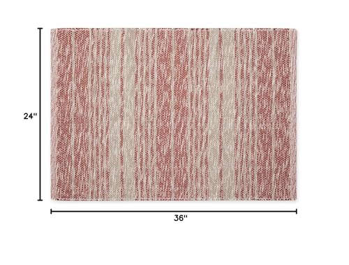 DII Woven Rag Rug Collection Recycled Yarn Variegated Rustic Stripe, 2x3', Cinnamon - color: Cinnamon