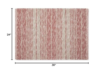 DII Woven Rag Rug Collection Recycled Yarn Variegated Rustic Stripe, 2x3', Cinnamon - color: Cinnamon